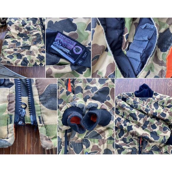Size XL Arctic Wear Camo Hunting Insulated Jacket Vintage 70s 80s - Picture 5 of 6